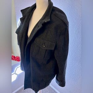 Men’s Charcoal Gray Wool Coat